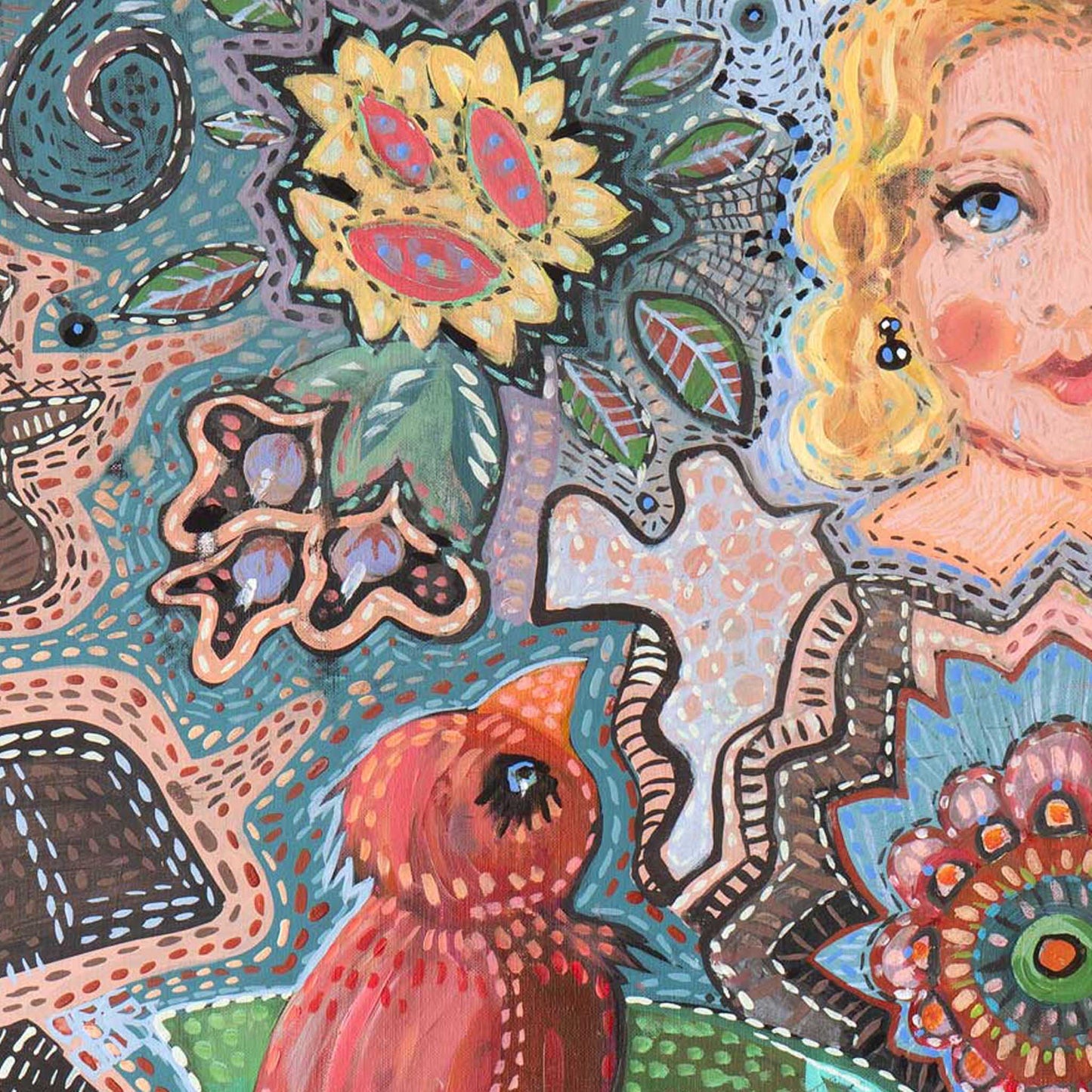 "Meditation Embroidery no 2" - Premium poster